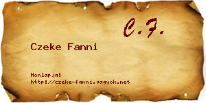 Czeke Fanni névjegykártya
